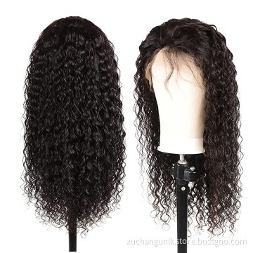 Uniky Best quality 13*6 European virgin human hair HD lace front wig 100% virgin human hair wigs with water wave